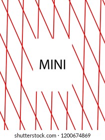 Minimal vector cover. Linear striped template for printing. Flat geometric backdrop design. Black Red White graphic layout. Lines Stripes poster. Minimal geometry cover design. Abstract cover