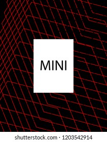 Minimal vector cover. Linear striped template for printing. Flat geometric backdrop design. Black Red White abstract banner. Minimal flyer template. Rich Scarlet Burgundy cover design. Eps10 banner