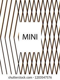 Minimal vector cover. Linear striped template for printing. Flat geometric backdrop design. Black Mustard White graphic layout. Lines Stripes poster. Minimal geometry cover design. Abstract cover