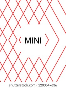Minimal vector cover. Linear striped template for printing. Flat geometric backdrop design. Black Red White abstract banner. Lines Stripes poster. Banner design in simple colors. Vector cover.
