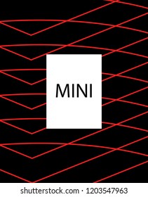 Minimal vector cover. Linear striped template for printing. Flat geometric backdrop design. Black Red White banner template. Minimal flyer template. Rich Scarlet Burgundy cover design. Eps10 banner