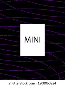 Minimal vector cover. Linear striped template for printing. Flat geometric backdrop design. Black Purple White graphic layout. Cover print template. Violet purple vibe print design. Vector cover.