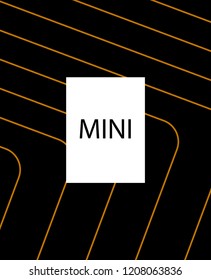Minimal vector cover. Linear striped template for printing. Flat geometric backdrop design. Black Mustard Gold banner template. Cover print template. Cover design in Black Gold White. Vector cover.