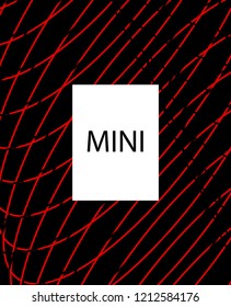 Minimal vector cover. Linear striped template for printing. Flat geometric backdrop design. Black Red White graphic layout. Cover print template. Rich Scarlet Burgundy cover design. Eps10 banner