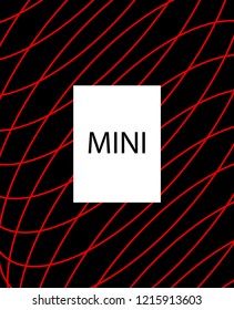Minimal vector cover. Linear striped template for printing. Flat geometric backdrop design. Black Red White graphic layout. Minimal flyer template. Minimal geometry cover design. Eps10 banner