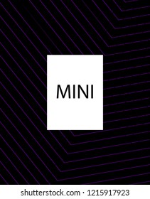 Minimal vector cover. Linear striped template for printing. Flat geometric backdrop design. Black Purple White abstract banner. Minimal flyer template. Banner design in simple colors. Abstract cover