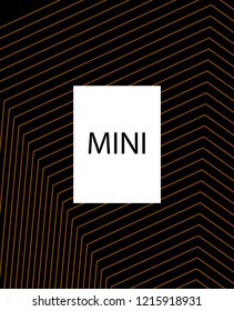 Minimal vector cover. Linear striped template for printing. Flat geometric backdrop design. Black Mustard Gold banner template. Lines Stripes poster. Cover design in Black Gold White. Vector cover.
