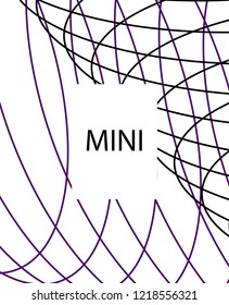 Minimal vector cover. Linear striped template for printing. Flat geometric backdrop design. Black Purple White graphic layout. Lines Stripes poster. Banner design in simple colors. Eps10 banner