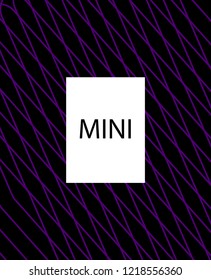 Minimal vector cover. Linear striped template for printing. Flat geometric backdrop design. Black Purple White graphic layout. Lines Stripes poster. Banner design in simple colors. Vector cover.