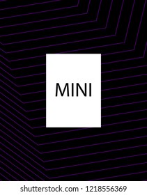 Minimal vector cover. Linear striped template for printing. Flat geometric backdrop design. Black Purple White abstract banner. Lines Stripes poster. Banner design in simple colors. Eps10 banner