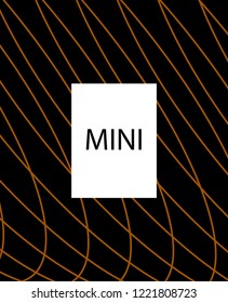 Minimal vector cover. Linear striped template for printing. Flat geometric backdrop design. Black Mustard Gold banner template. Cover print template. Banner design in simple colors. Abstract cover