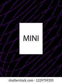 Minimal vector cover. Linear striped template for printing. Flat geometric backdrop design. Black Purple White banner template. Minimal flyer template. Violet purple vibe print design. Eps10 banner