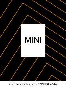 Minimal vector cover. Linear striped template for printing. Flat geometric backdrop design. Black Mustard Gold abstract banner. Lines Stripes poster. Minimal geometry cover design. Vector cover.