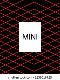 Minimal vector cover. Linear striped template for printing. Flat geometric backdrop design. Black Red White banner template. Cover print template. Rich Scarlet Burgundy cover design. Eps10 banner