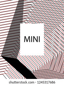 Minimal vector cover. Linear striped template for printing. Flat geometric backdrop design. Black Red White banner template. Cover print template. Minimal geometry cover design. Eps10 banner