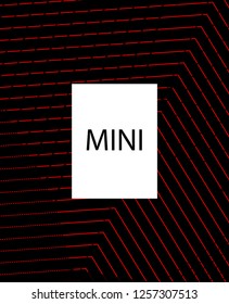 Minimal vector cover. Linear striped template for printing. Flat geometric backdrop design. Black Red White banner template. Minimal flyer template. Rich Scarlet Burgundy cover design. Vector cover.
