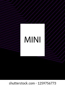 Minimal vector cover. Linear striped template for printing. Flat geometric backdrop design. Black Purple White abstract banner. Lines Stripes poster. Violet purple vibe print design. Eps10 banner