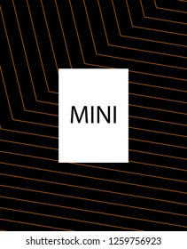 Minimal vector cover. Linear striped template for printing. Flat geometric backdrop design. Black Mustard Gold abstract banner. Lines Stripes poster. Banner design in simple colors. Eps10 banner