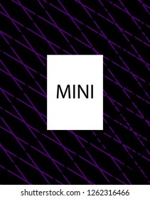 Minimal vector cover. Linear striped template for printing. Flat geometric backdrop design. Black Purple White graphic layout. Lines Stripes poster. Minimal geometry cover design. Abstract cover