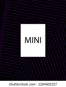 Minimal vector cover. Linear striped template for printing. Flat geometric backdrop design. Black Purple White graphic layout. Minimal flyer template. Minimal geometry cover design. Eps10 banner