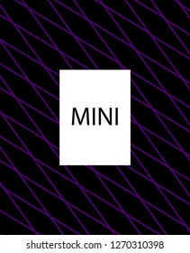 Minimal vector cover. Linear striped template for printing. Flat geometric backdrop design. Black Purple White banner template. Cover print template. Violet purple vibe print design. Eps10 banner