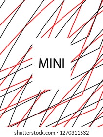 Minimal vector cover. Linear striped template for printing. Flat geometric backdrop design. Black Red White abstract banner. Lines Stripes poster. Rich Scarlet Burgundy cover design. Abstract cover