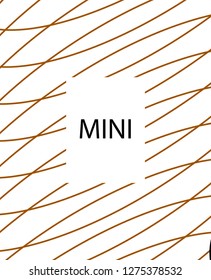Minimal vector cover. Linear striped template for printing. Flat geometric backdrop design. Black Mustard on white backdrop. Lines Stripes poster. Cover design in Black Gold White. Vector cover.