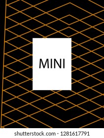 Minimal vector cover. Linear striped template for printing. Flat geometric backdrop design. Black Mustard Gold banner template. Lines Stripes poster. Minimal geometry cover design. Abstract cover