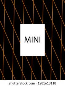 Minimal vector cover. Linear striped template for printing. Flat geometric backdrop design. Black Mustard Gold banner template. Minimal flyer template. Banner design in simple colors. Abstract cover