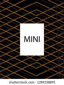 Minimal vector cover. Linear striped template for printing. Flat geometric backdrop design. Black Mustard Gold abstract banner. Lines Stripes poster. Minimal geometry cover design. Abstract cover