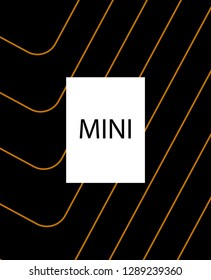 Minimal vector cover. Linear striped template for printing. Flat geometric backdrop design. Black Mustard Gold abstract banner. Lines Stripes poster. Minimal geometry cover design. Vector cover.