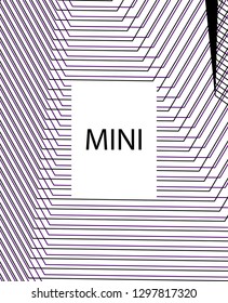 Minimal vector cover. Linear striped template for printing. Flat geometric backdrop design. Black Purple White graphic layout. Lines Stripes poster. Banner design in simple colors. Eps10 banner