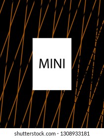 Minimal vector cover. Linear striped template for printing. Flat geometric backdrop design. Black Mustard Gold graphic layout. Lines Stripes poster. Minimal geometry cover design. Abstract cover