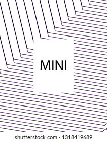 Minimal vector cover. Linear striped template for printing. Flat geometric backdrop design. Black Purple White graphic layout. Lines Stripes poster. Violet purple vibe print design. Eps10 banner