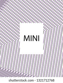 Minimal vector cover. Linear striped template for printing. Flat geometric backdrop design. Black Purple White abstract banner. Minimal flyer template. Minimal geometry cover design. Eps10 banner