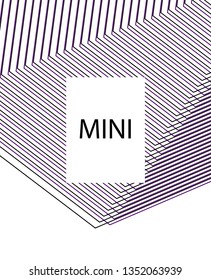 Minimal vector cover. Linear striped template for printing. Flat geometric backdrop design. Black Purple White abstract banner. Cover print template. Violet purple vibe print design. Eps10 banner