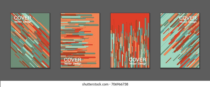 Minimal vector cover page layout. Creative trendy colors cover backgrounds. Vector minimal brochure abstract geometric templates, modern rounded shapes tech pattern composition, dynamic background.