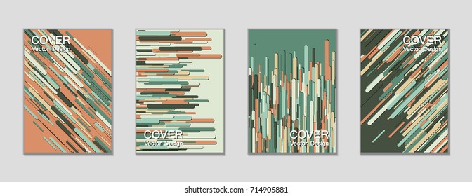 Minimal vector cover page layout. Vector minimalist brochure geometric templates, modern rounded shapes tech pattern composition, dynamic background. Creative trendy colors tech cover backgrounds. 