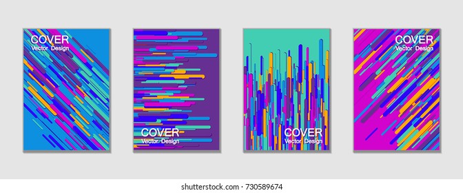 Minimal vector cover page layout. Creative trendy colors cover backgrounds. Vector minimal brochure abstract geometric templates, modern rounded shapes tech pattern composition, dynamic background.