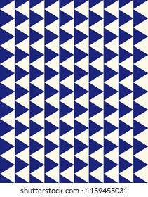 Minimal vector cover. Triangles linear banner print template. Flat geometric backdrop design. Navy Blue White vintage poster. Minimal cover in retro colors. Seamless vector. Cream Navy Blue Vibe.