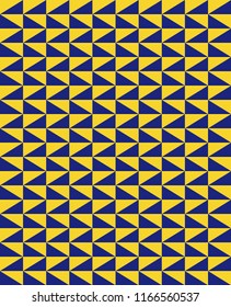 Minimal vector cover. Triangles linear banner print template. Flat geometric backdrop design. Navy and gold vintage poster. Simple cover in retro colors. Seamless design. Golden Mustard Navy Vibe.
