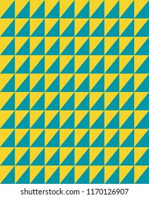 Minimal vector cover. Triangles linear banner print template. Flat geometric backdrop design. Teal Gold vintage poster. Simple cover in retro colors. Seamless design. Mustard Gold Turquoise Vibe