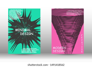 Minimal vector coverage. Abstract cover with the effect of movement and distortion. Trendy geometric patterns. EPS10 Vector Design.