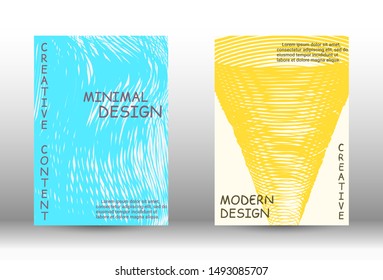 Minimal vector coverage. Abstract cover with the effect of movement and distortion. Trendy geometric patterns. EPS10 Vector Design.