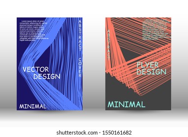 Minimal vector coverage. Abstract cover with the effect of movement and distortion. Trendy geometric patterns. EPS10 Vector Design.
