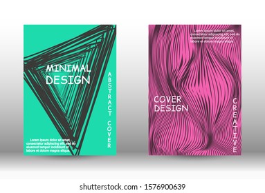 Minimal vector coverage. Abstract cover with the effect of movement and distortion. Trendy geometric patterns. EPS10 Vector Design.