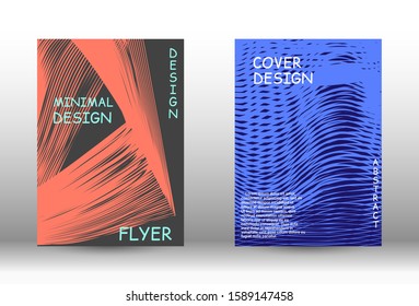 Minimal vector coverage. Abstract cover with the effect of movement and distortion. Trendy geometric patterns. EPS10 Vector Design.