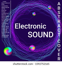 Minimal vector coverage. Cover design for electronic music festival.  Modern web template. Business , technology background. Music abstract composition.