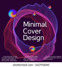 Minimal vector coverage. Cover design for electronic music festival.  Abstract sound wave. Cover layout template.