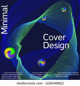 Minimal vector coverage. Cover design for electronic music festival.  Abstract sound wave. Cover layout template.